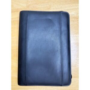 Franklin Covey Black Leather Zippered 7 Ring Planner Binder Organizer Classic